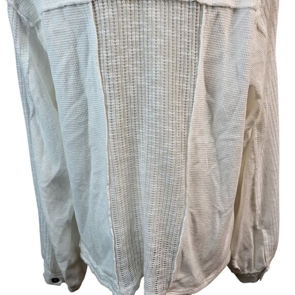 NEW POL Oversized Small Textured White Knit Button Down Sweater Relaxed Fit BOHO - Picture 14 of 16